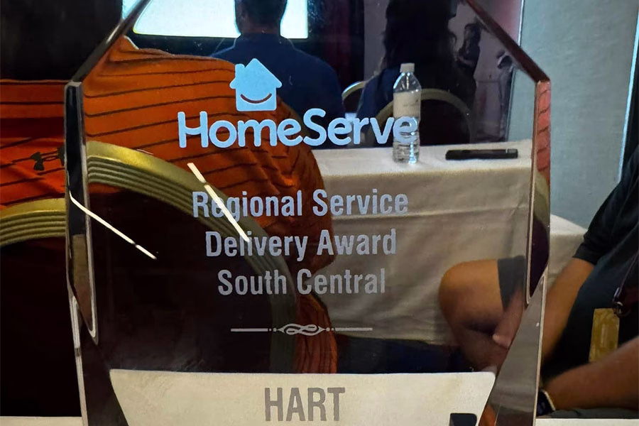 HomeServe Regional Service Delivery Award plaque